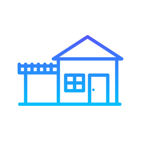 House Line Gadient Icon pictogram symbol visual illustrationのイラスト素材