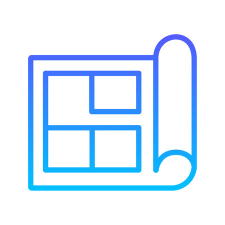 Planning Line Gadient Icon pictogram symbol visual illustrationのイラスト素材