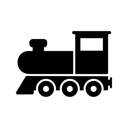 Steam Engine Train Glyph Icon pictogram symbol visual illustrationのイラスト素材