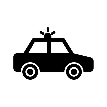 Police Car Glyph Iconのイラスト素材
