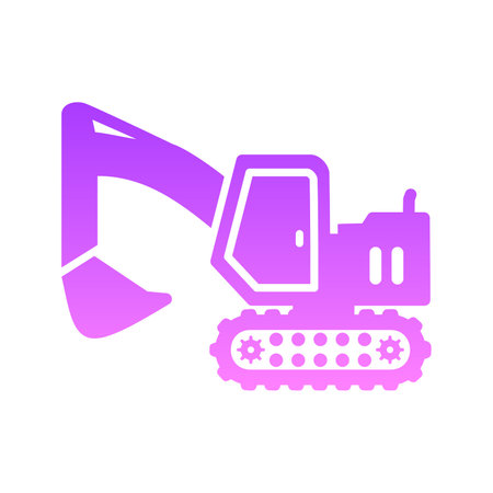 Excavator Glyph Gradient Icon pictogram symbol visual illustration