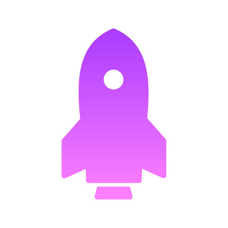 Rocket Glyph Gradient Icon pictogram symbol visual illustrationのイラスト素材