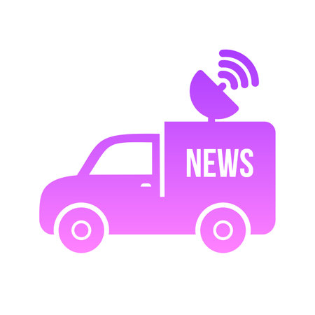 News Van Glyph Gradient Icon pictogram symbol visual illustrationのイラスト素材