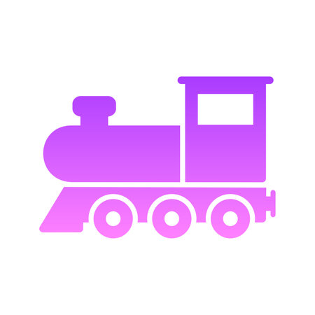 Steam Engine Train Glyph Gradient Icon pictogram symbol visual illustrationのイラスト素材