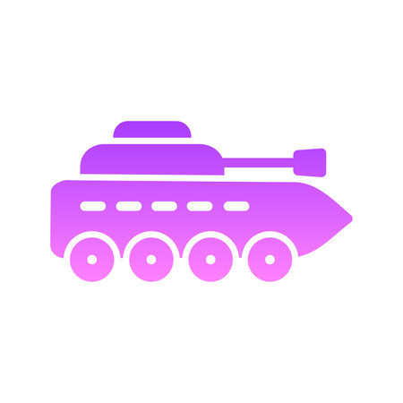 Infantry Tank Glyph Gradient Icon pictogram symbol visual illustrationのイラスト素材