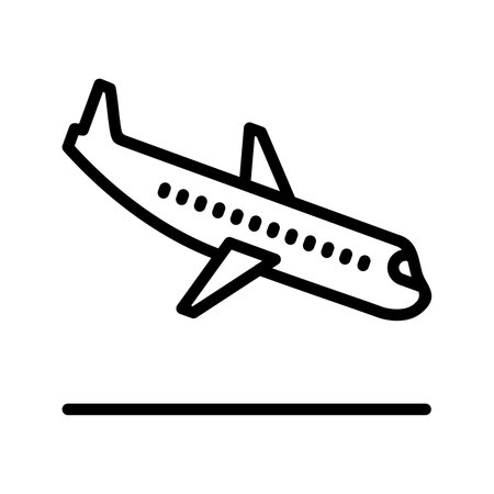 Landing Airplane Line Icon pictogram symbol visual illustrationのイラスト素材