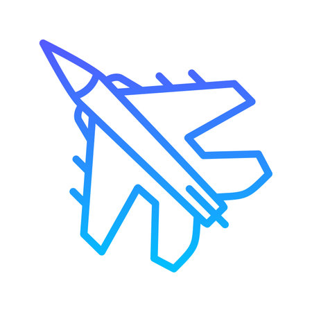 Military Plane Line Gradient Icon pictogram symbol visual illustrationのイラスト素材
