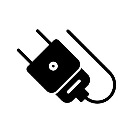 Electric Plug Glyph Icon pictogram symbol visual illustrationのイラスト素材