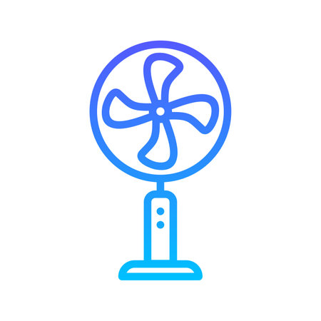 Electric Fan Line Gradient Icon pictogram symbol visual illustrationのイラスト素材
