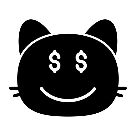 cat money Glyph Icon pictogram symbol visual illustrationのイラスト素材