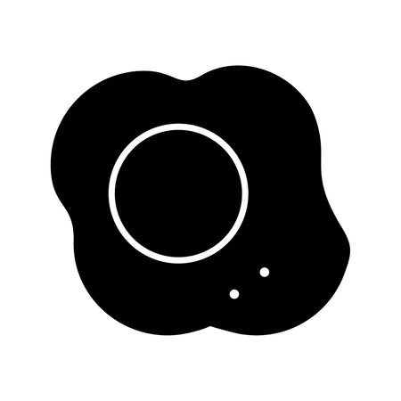 Fried egg Glyph Icon pictogram symbol visual illustrationのイラスト素材