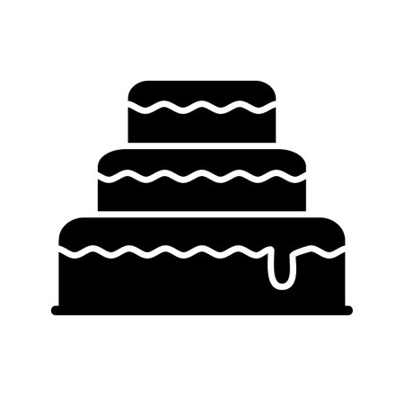 Cake Glyph Icon pictogram symbol visual illustrationのイラスト素材