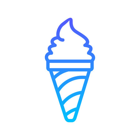 Icecream cone Line Gradient Icon pictogram symbol visual illustrationのイラスト素材