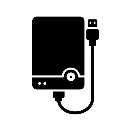 External Hard Drive Glyph Icon pictogram symbol visual illustrationのイラスト素材