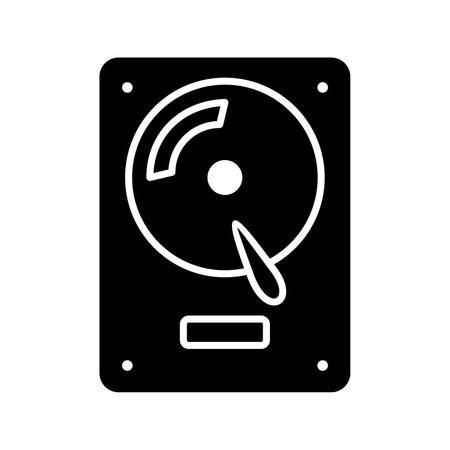 Hard Disk Glyph Iconのイラスト素材
