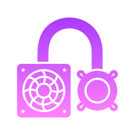 Liquid Cooling System Glyph Gradient Icon pictogram symbol visual illustrationのイラスト素材