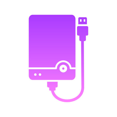 External Hard Drive Glyph Gradient Icon pictogram symbol visual illustrationのイラスト素材