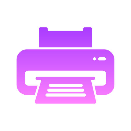 Printer Glyph Gradient Icon pictogram symbol visual illustrationのイラスト素材