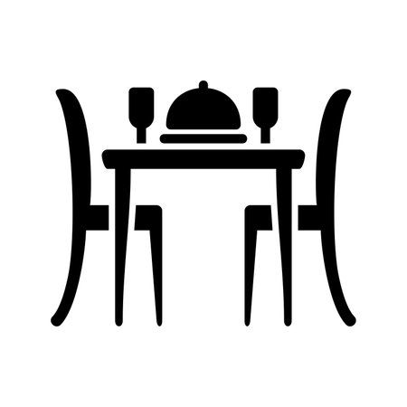 Dinner Table II Glyph Icon pictogram symbol visual illustrationのイラスト素材