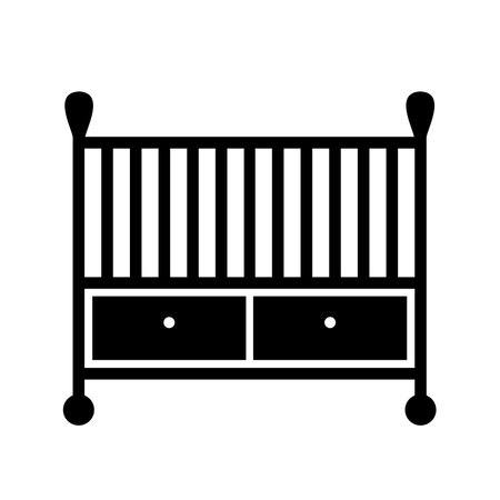 Baby Cot Glyph Icon pictogram symbol visual illustrationのイラスト素材