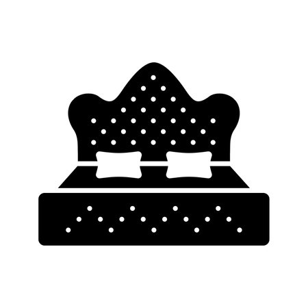 Double Bed II Glyph Icon pictogram symbol visual illustrationのイラスト素材