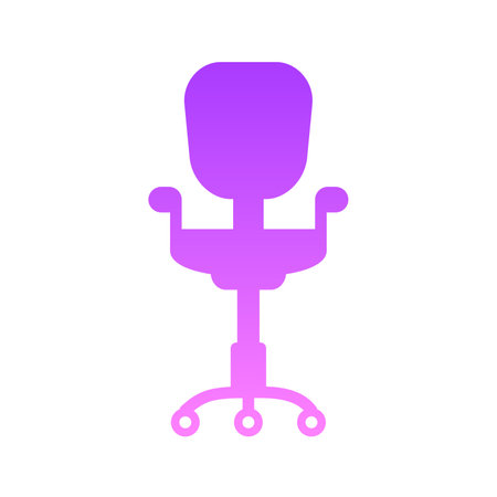 Office Chair II Glyph Gradient Icon pictogram symbol visual illustrationのイラスト素材