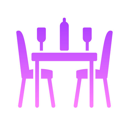 Lunch Table Glyph Gradient Icon pictogram symbol visual illustrationのイラスト素材