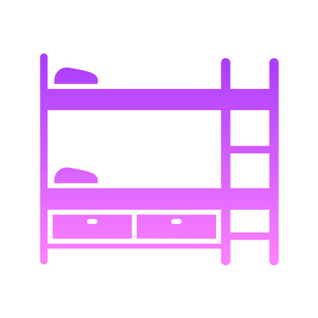 Bunk bed Glyph Gradient Icon pictogram symbol visual illustration