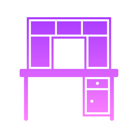 Table with Shelves Glyph Gradient Icon pictogram symbol visual illustrationのイラスト素材