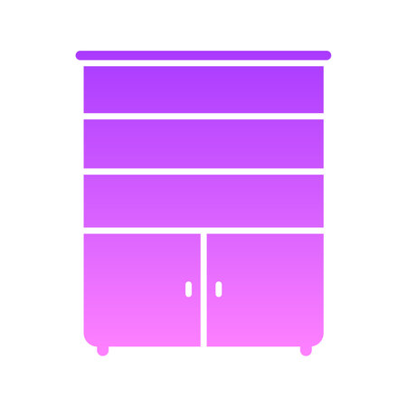 Cupboard with Shelves Glyph Gradient Icon pictogram symbol visual illustrationのイラスト素材