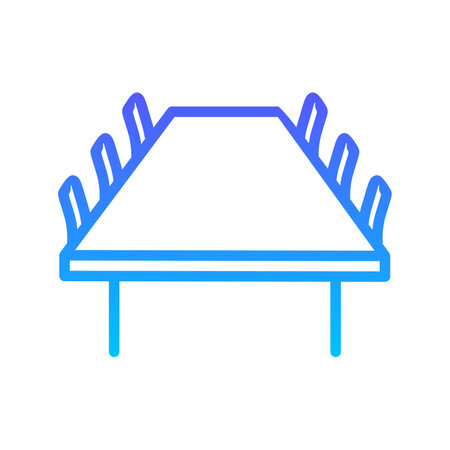 Conference Table Line Gradient Icon pictogram symbol visual illustrationのイラスト素材