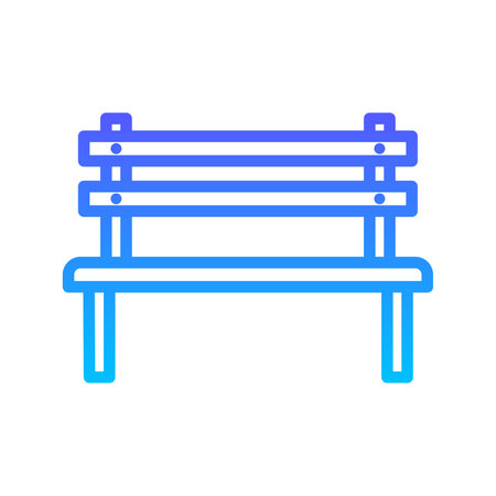 Bench Line Gradient Icon pictogram symbol visual illustrationのイラスト素材