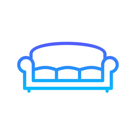 Large Sofa Line Gradient Icon pictogram symbol visual illustrationのイラスト素材