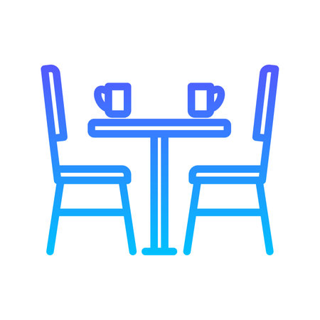 Tea Table Line Gradient Icon pictogram symbol visual illustrationのイラスト素材