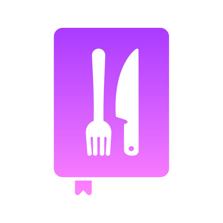 Recipes Book I Glyph Gradient Icon pictogram symbol visual illustrationのイラスト素材