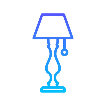 Lamp with stand Line Gradient Icon pictogram symbol visual illustrationのイラスト素材