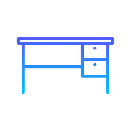 Simple Desk Line Gradient Icon pictogram symbol visual illustrationのイラスト素材