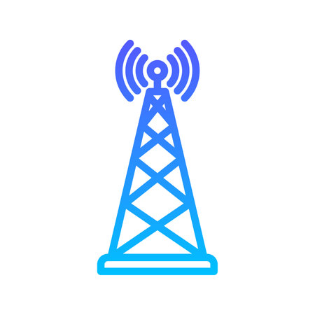 Telecom Tower Glyph Icon pictogram symbol visual illustrationのイラスト素材