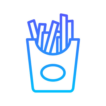 Fries Line Gradient Icon pictogram symbol visual illustrationのイラスト素材
