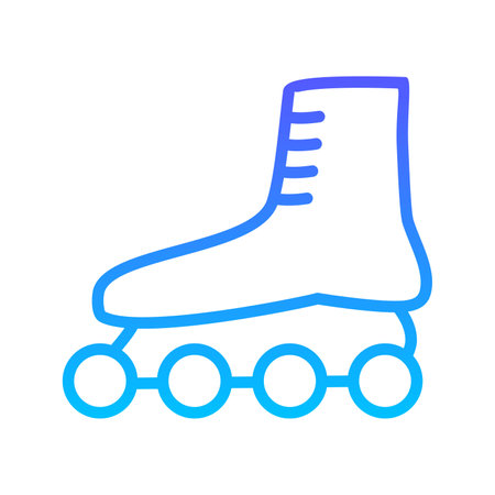 Skates Line Gradient Icon pictogram symbol visual illustrationのイラスト素材