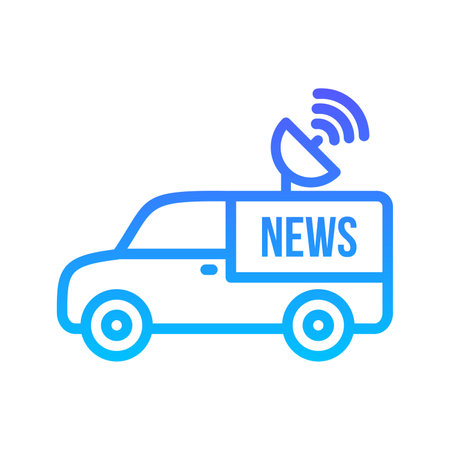 News Van Line Gradient Icon pictogram symbol visual illustrationのイラスト素材