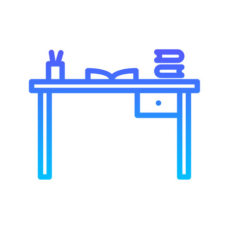 Working Table Line Gradient Icon pictogram symbol visual illustrationのイラスト素材