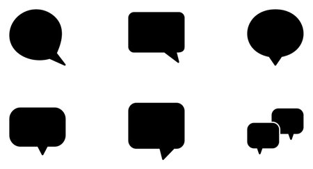 Speech Bubbles Glyph Icon pictogram symbol visual illustration Setのイラスト素材