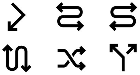 Arrow Glyph Icon pictogram symbol visual illustration Setのイラスト素材