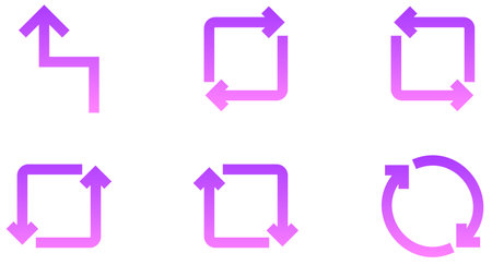 Arrow Glyph Gradient Icon pictogram symbol visual illustration Setのイラスト素材