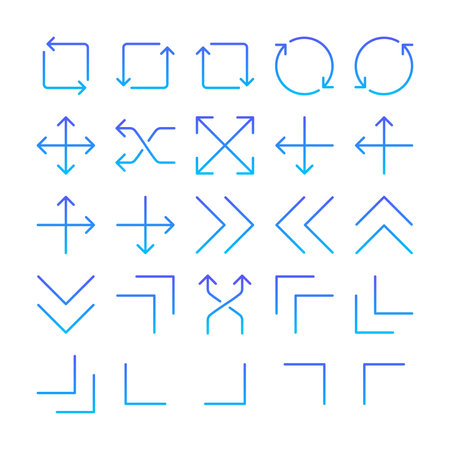 Arrow Line Gradient Icon pictogram symbol visual illustration Set