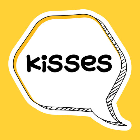 Messages Stickers feature vibrant designs of lettering, chat badges, and typographic elements. These sticker sets include speech bubbles, conversation clouds, and chat balloons with engaging greeting phrases.のイラスト素材