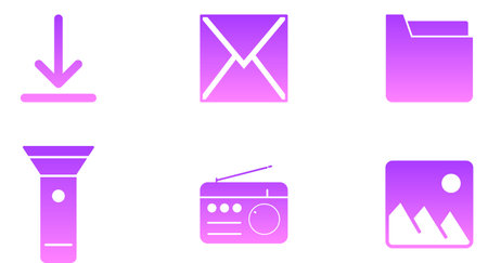 Phone And Tablet Glyph Gradient Icon pictogram symbol visual illustration Setのイラスト素材