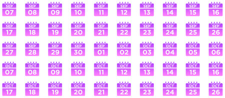 Calendar Glyph Gradient Icon pictogram symbol visual illustration Setのイラスト素材