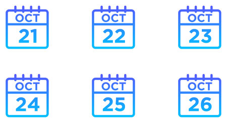 Calendar Line Gradient Icon pictogram symbol visual illustration Setのイラスト素材